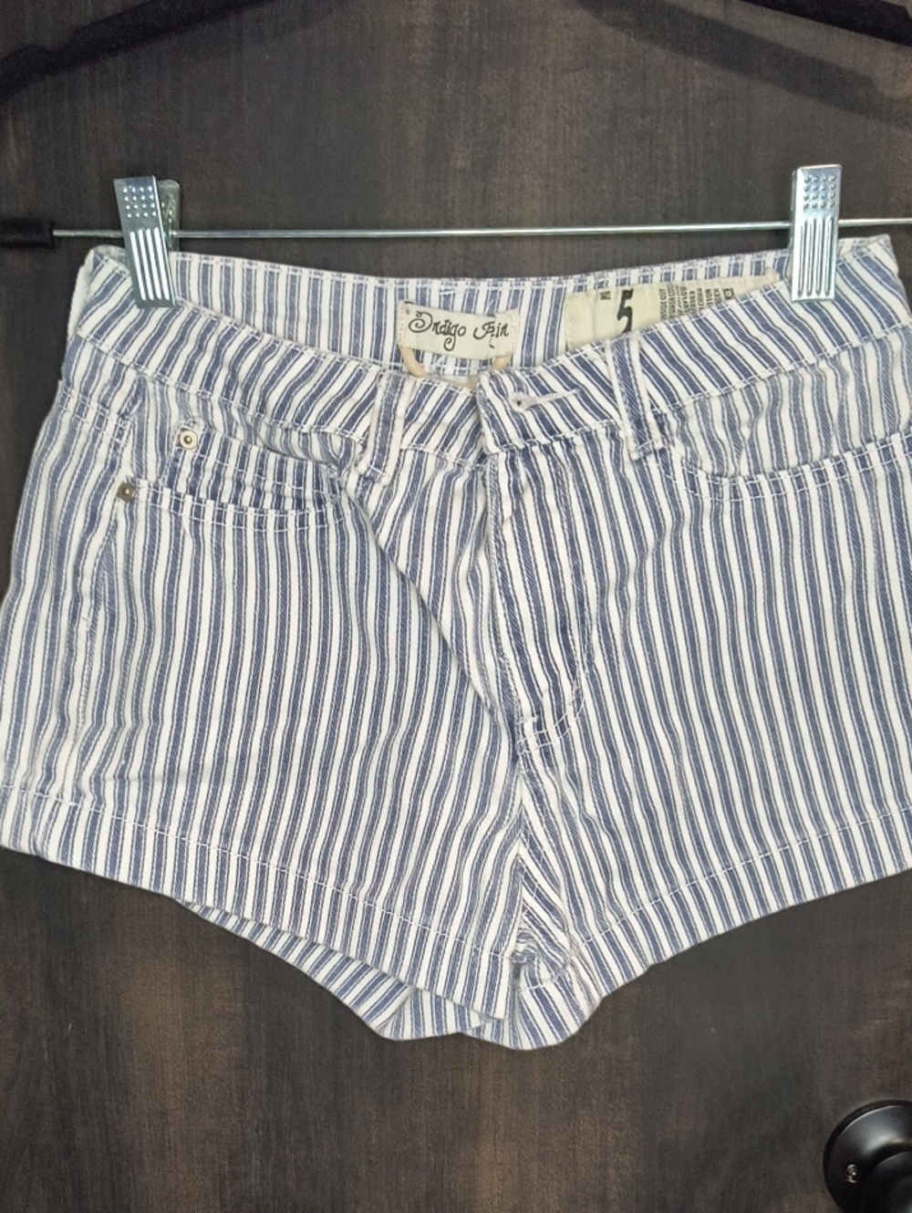 Blue & White Striped Women’s Shorts, Size 5